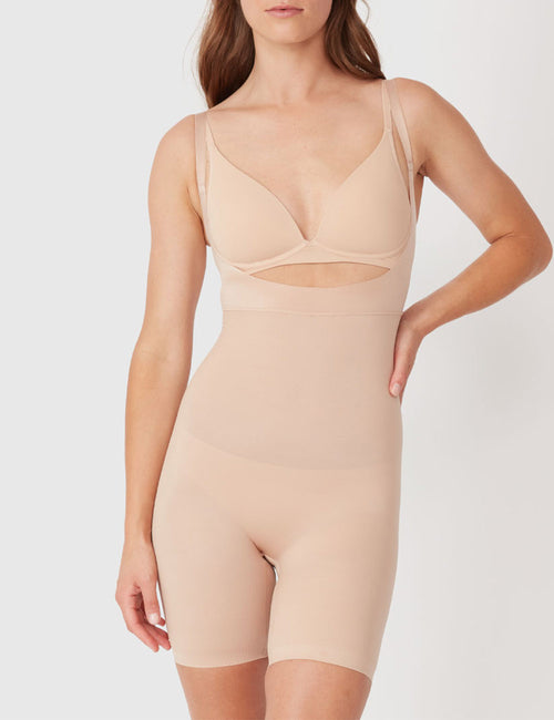 Ambra Micro Grip Underbust Jumpsuit AMSHMGUBJ Rose Beige Womens Shapewear