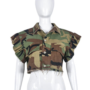 Camo Crop Top - Exquisite Pink Boutique - Camo Top