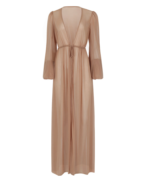 SHEER DELIGHT DRESSING GOWN // HONEY BEIGE