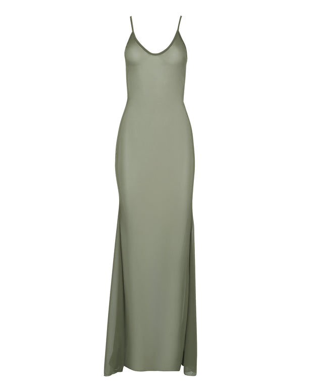 SHEER DELIGHT SIREN SLIP // SEPIA GREEN