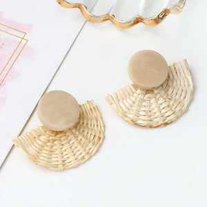 
                  
                    Full moon - Summer Handmade Bamboo Rattan Earrings For Women
                  
                
