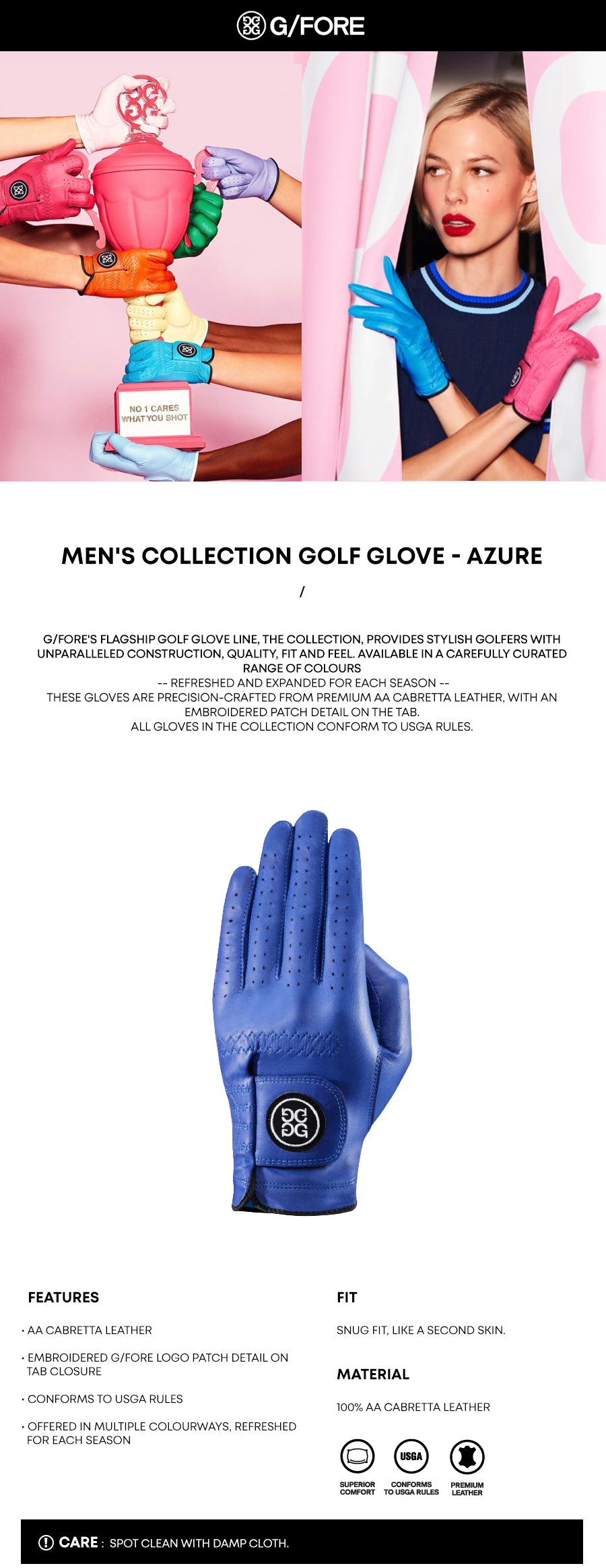 G/FORE-COLLECTION-HOMME-GANTS-GOLF-AZURE