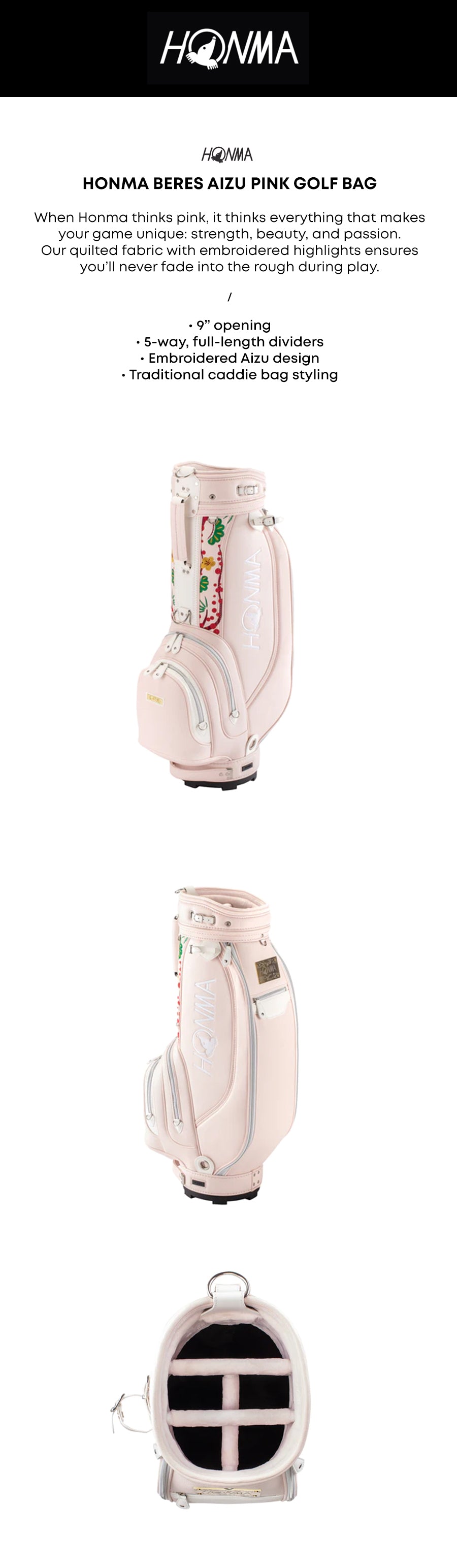 Honma Beres Aizu Pink Golf Bag