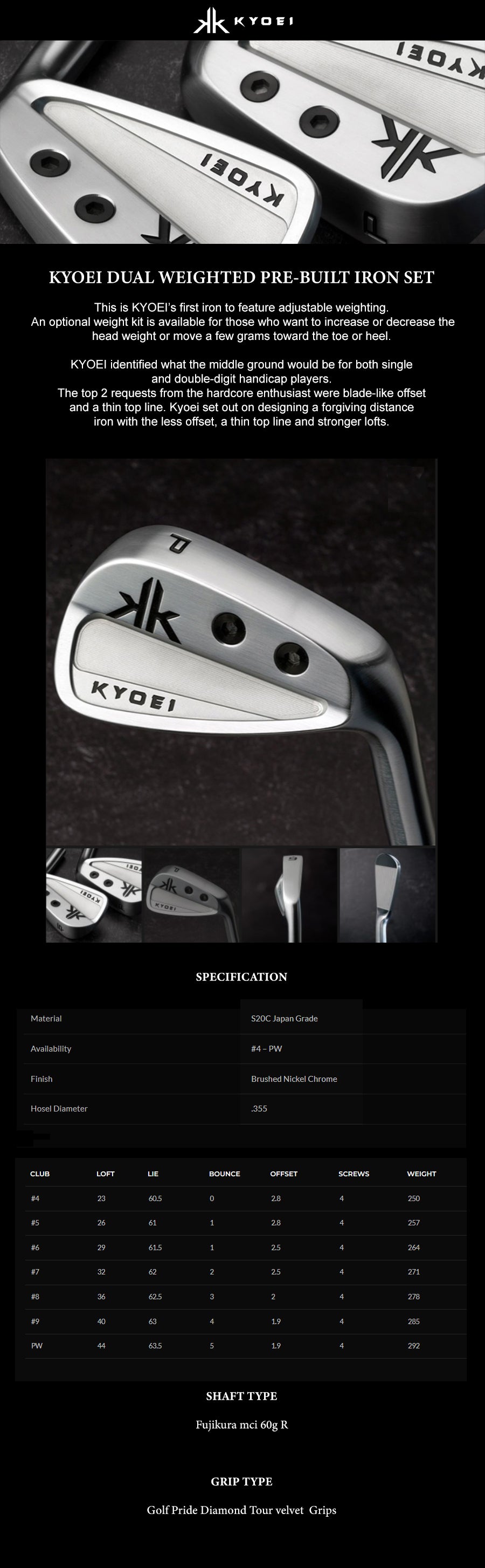 KYOEI-DUAL-WEIGHTED-PRE-BUILT-IRON-SET