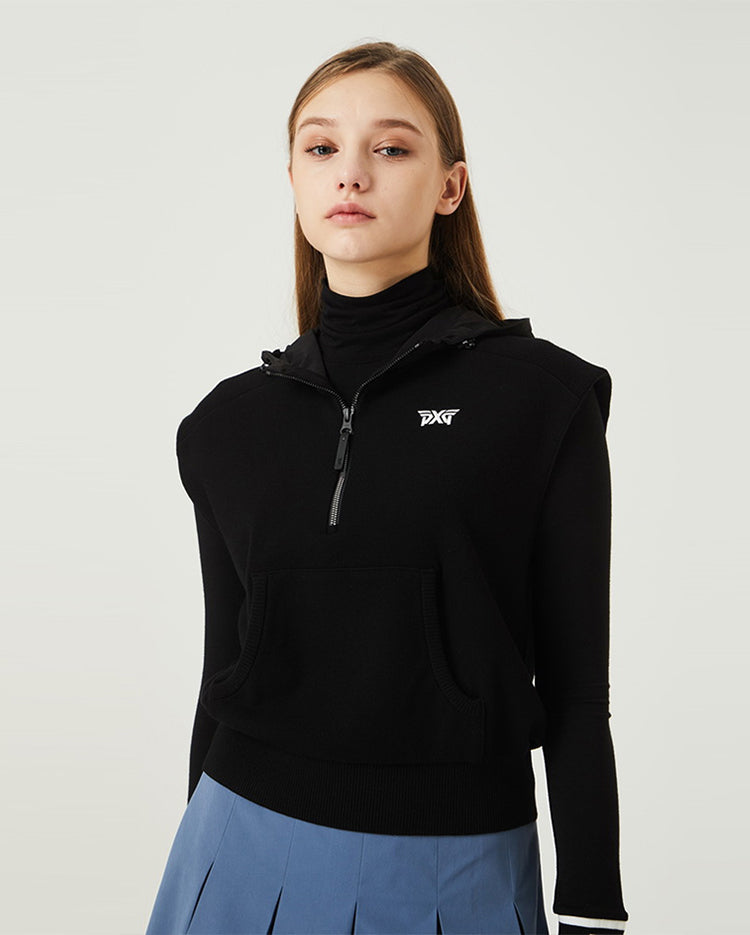 pxg-korea-2023fw-gilet-à capuche-en tricot pour femmes