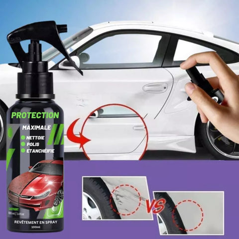 Spray de revêtement rapide haute protection 3 en 1, spray de réparation nano  de rayure de voiture, spray de polissage à la cire rapide de revêtement de  voiture avec chiffon de brosse