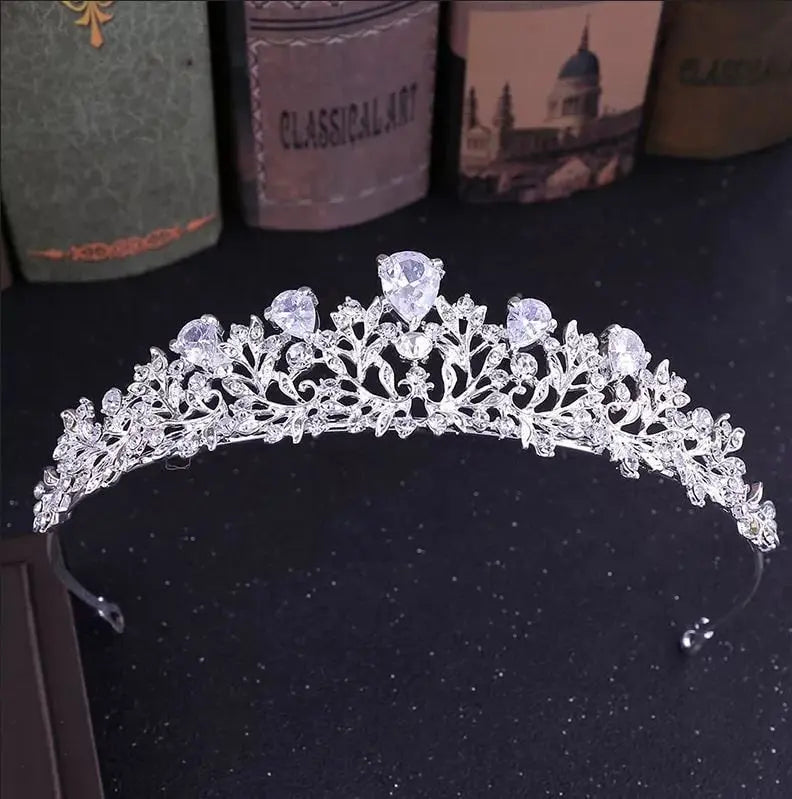 Tiara Bridal Hair Jewelry for the Bride or Bridesmaids Silver - Headdr