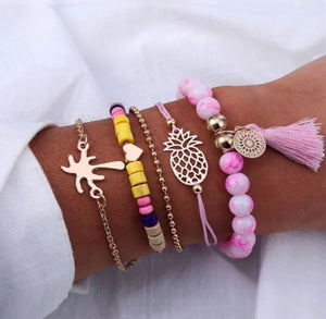 Pink Babe Summer Bracelet Set