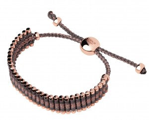 Links of London Rose Gold Taupe And Copper Friendship Bracelet