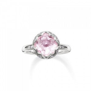 Thomas Sabo Silver and Pink Synthetic Corundum Ring