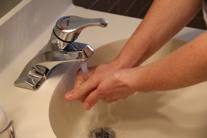 washing hands