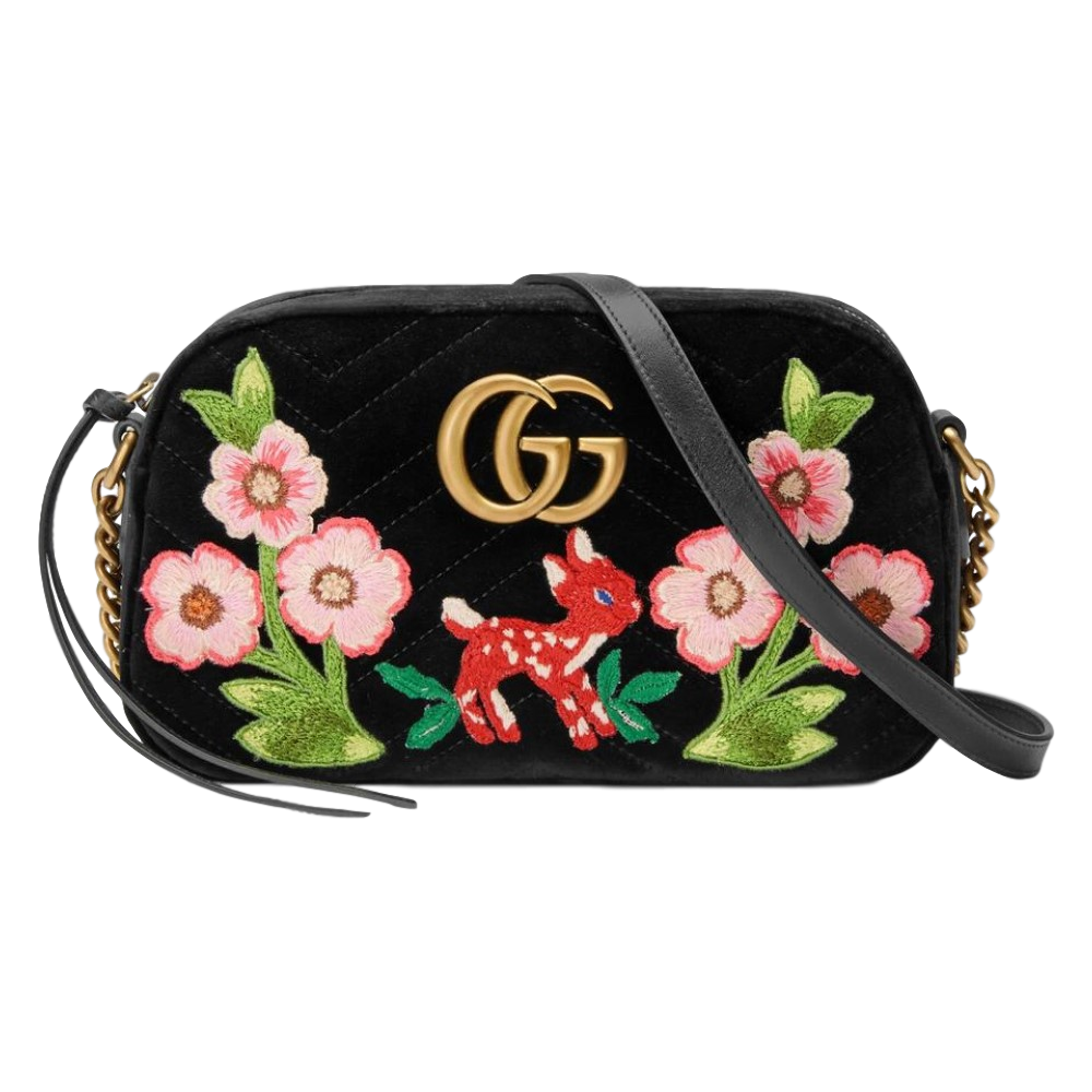 gucci marmont velvet embroidered