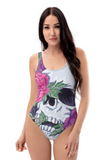 Pastel Goth Swimsuit with Print of Skull