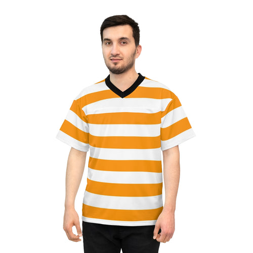 Printify Unisex Orange and White Striped Shirt XS - 4XL / Plus Size Orange Striped Tshirt 4XL