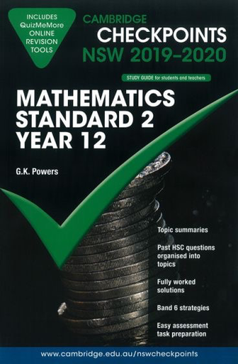 Cambridge Checkpoints NSW 2019-2020 Mathematics Standard 2 Year 12 (eBook) - EduTexts product image