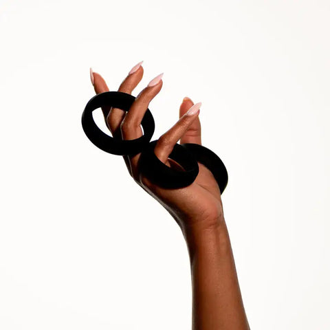 Le Cirque Cock Ring Set of 3 shown on models hand