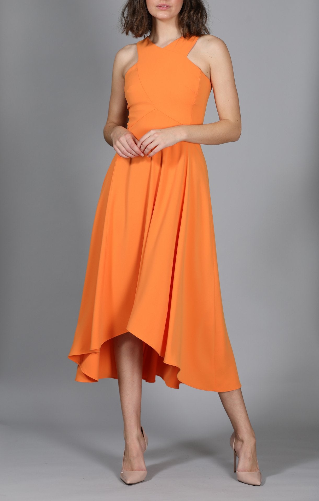 Coral Halterneck Dress