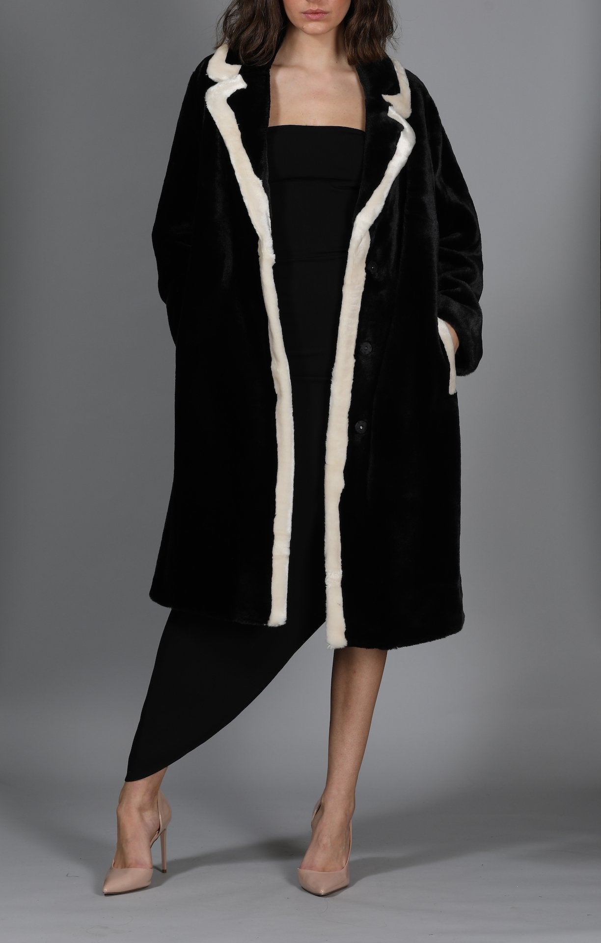 Marianne Two Tone Faux Fur Coat