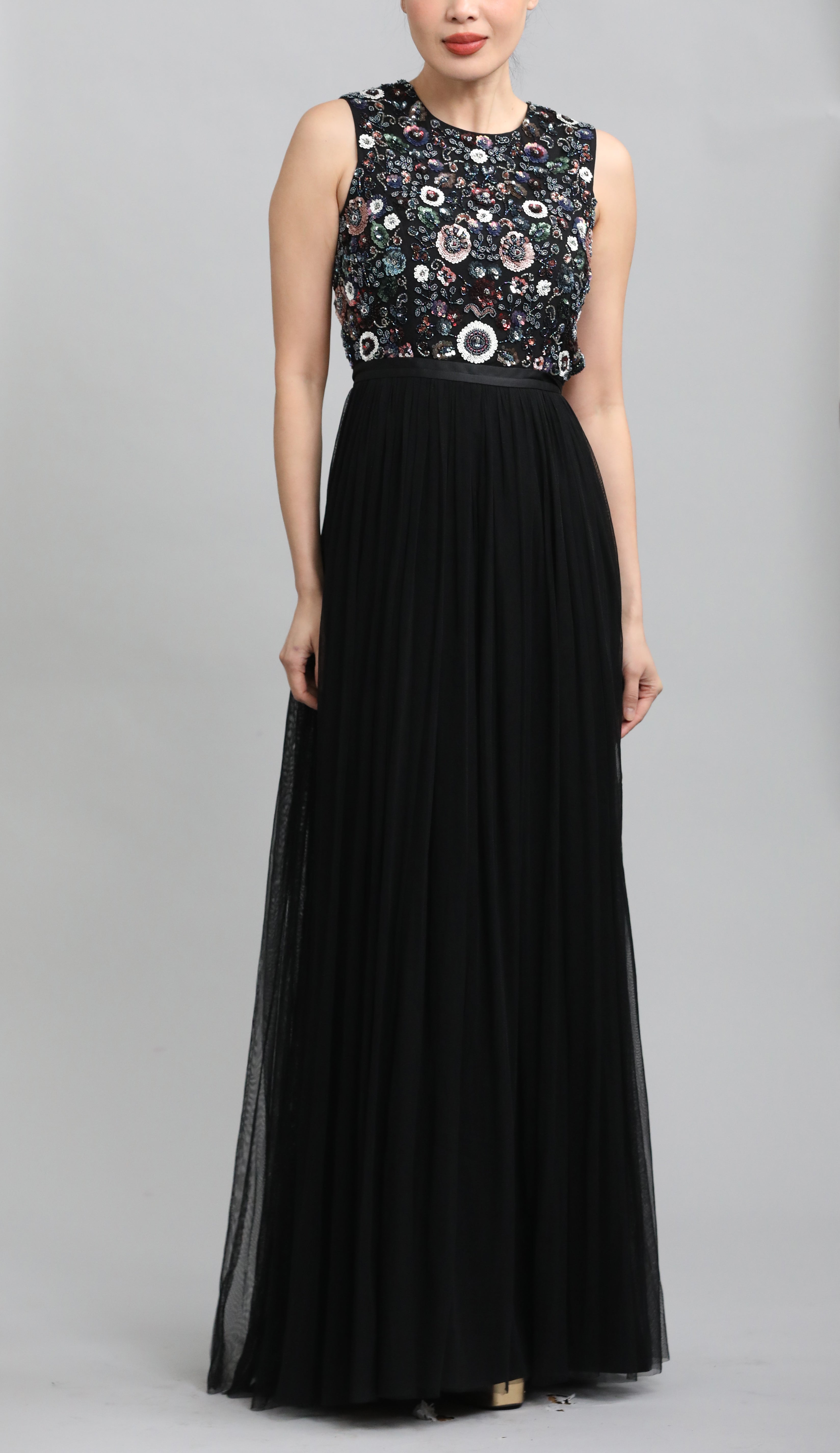 Needle & Thread Embellished Black Maxi Dress