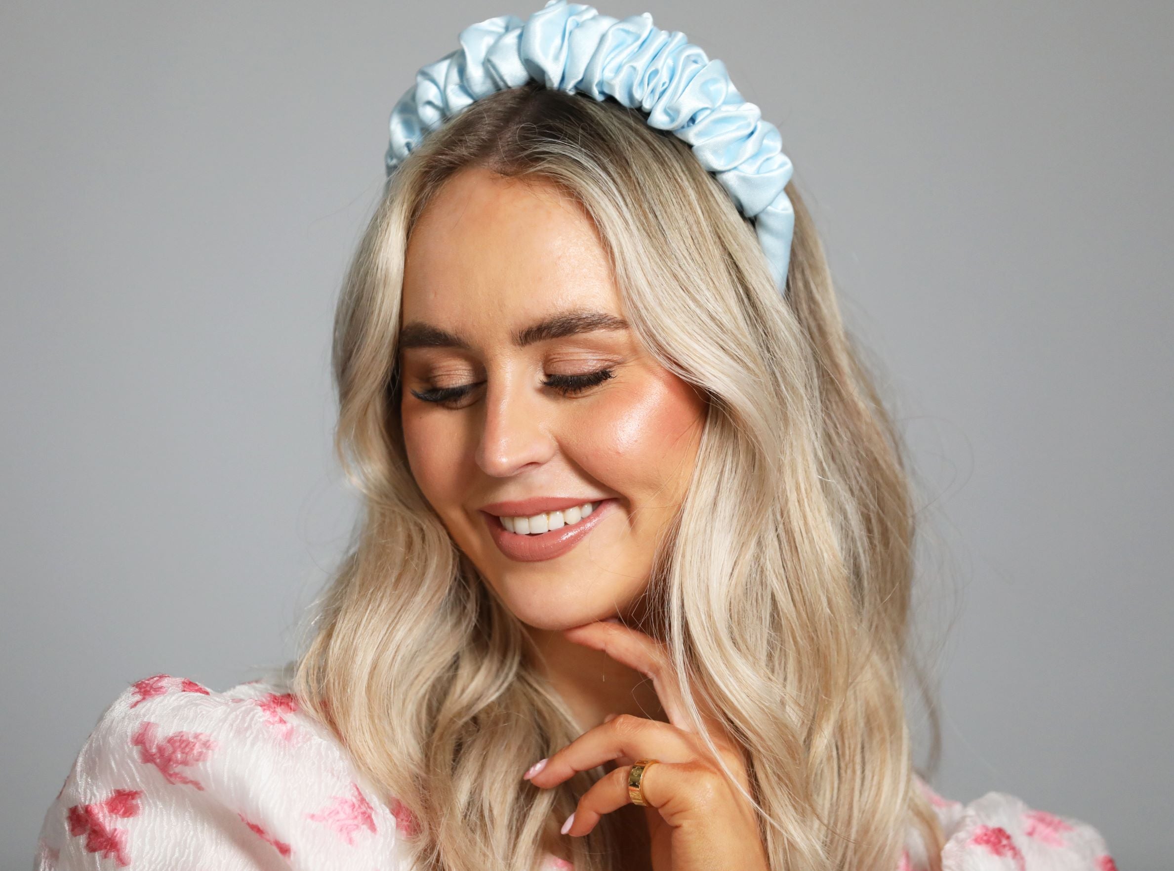 Light Blue Ruched Headband