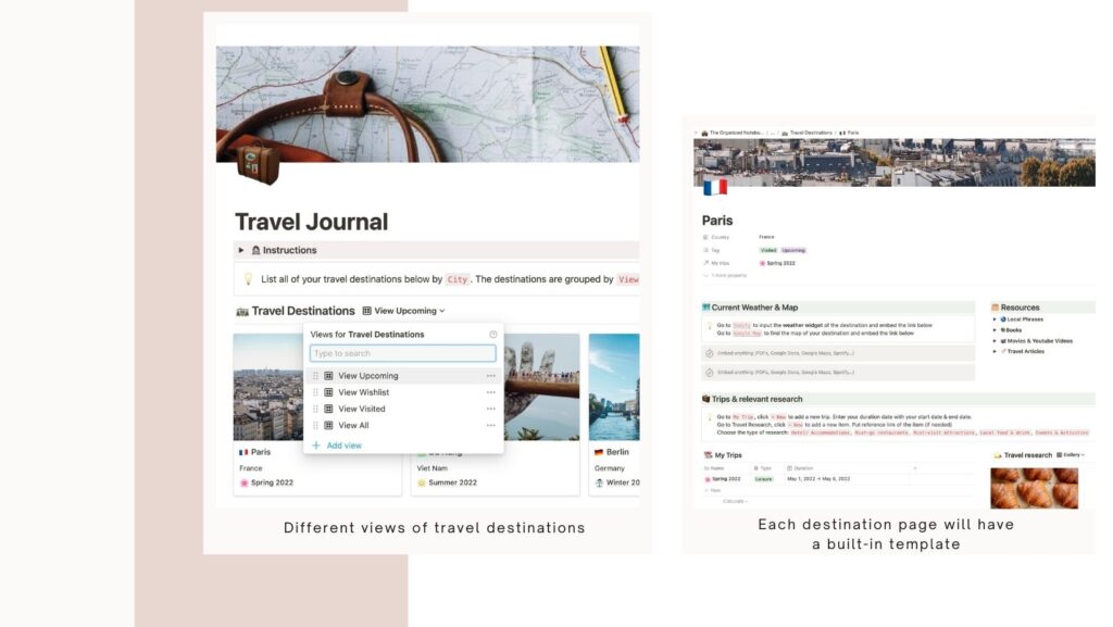 Tutorial for Travel Journal Template
