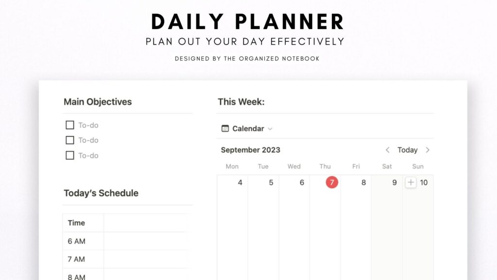 daily notion planner