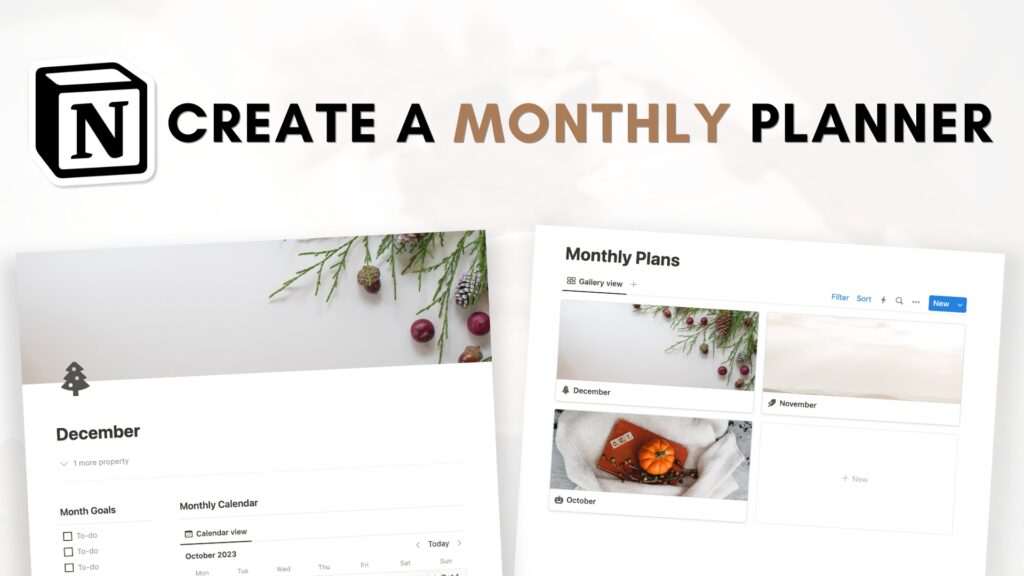 monthly planner notion template build with me