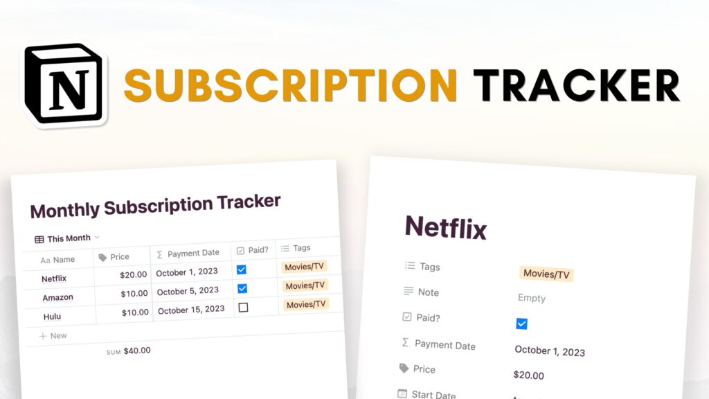 build with me notion subscription tracker template