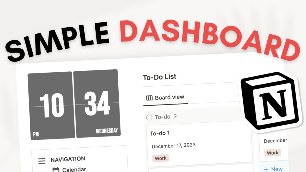 personal dashboard notion template