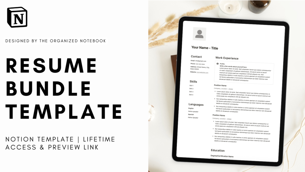 Notion Resume Bundle Template