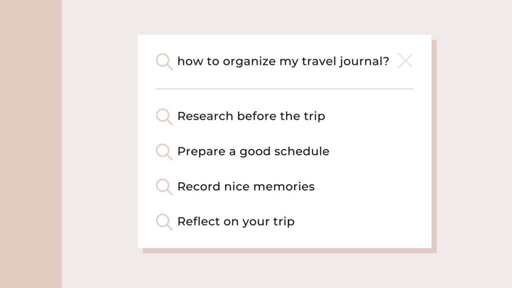 organize travel journal