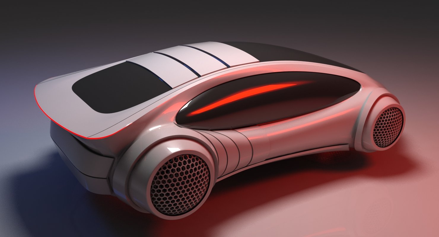  Futuristic  Car  HD 3D  Model  WireCASE