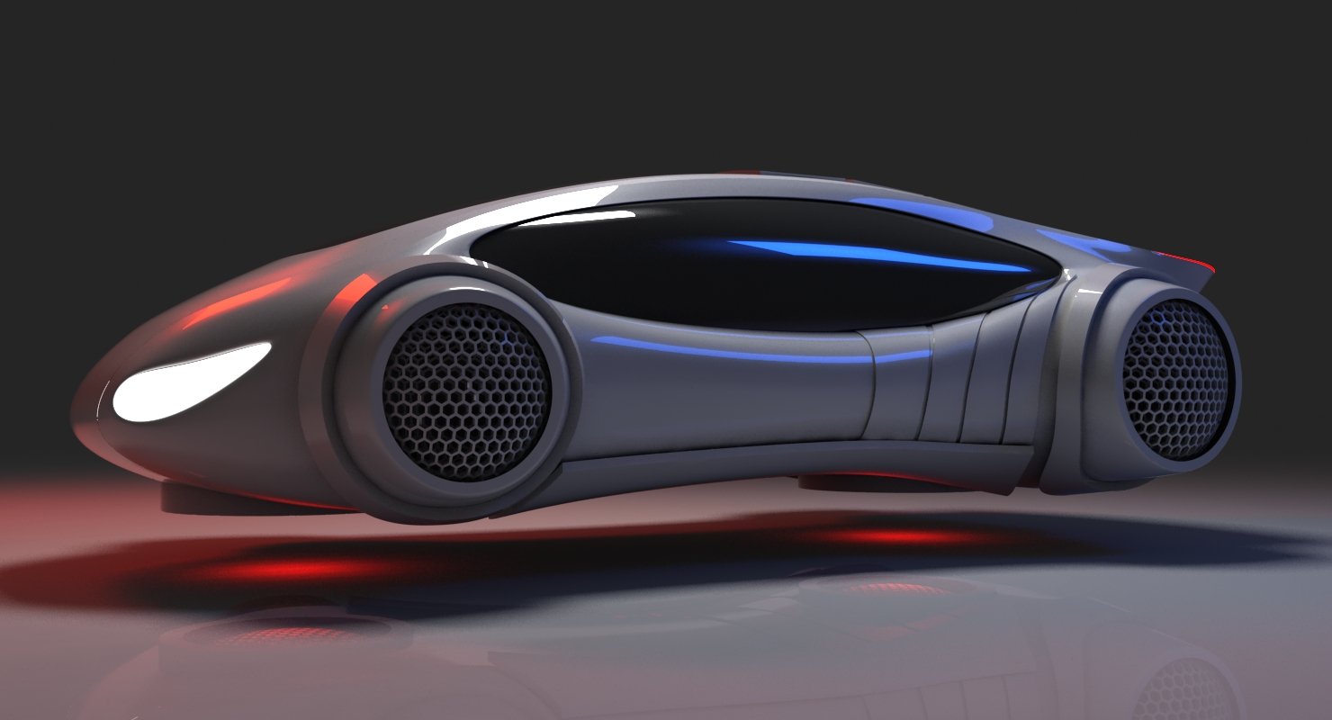  Futuristic  Car  HD 3D  Model  WireCASE