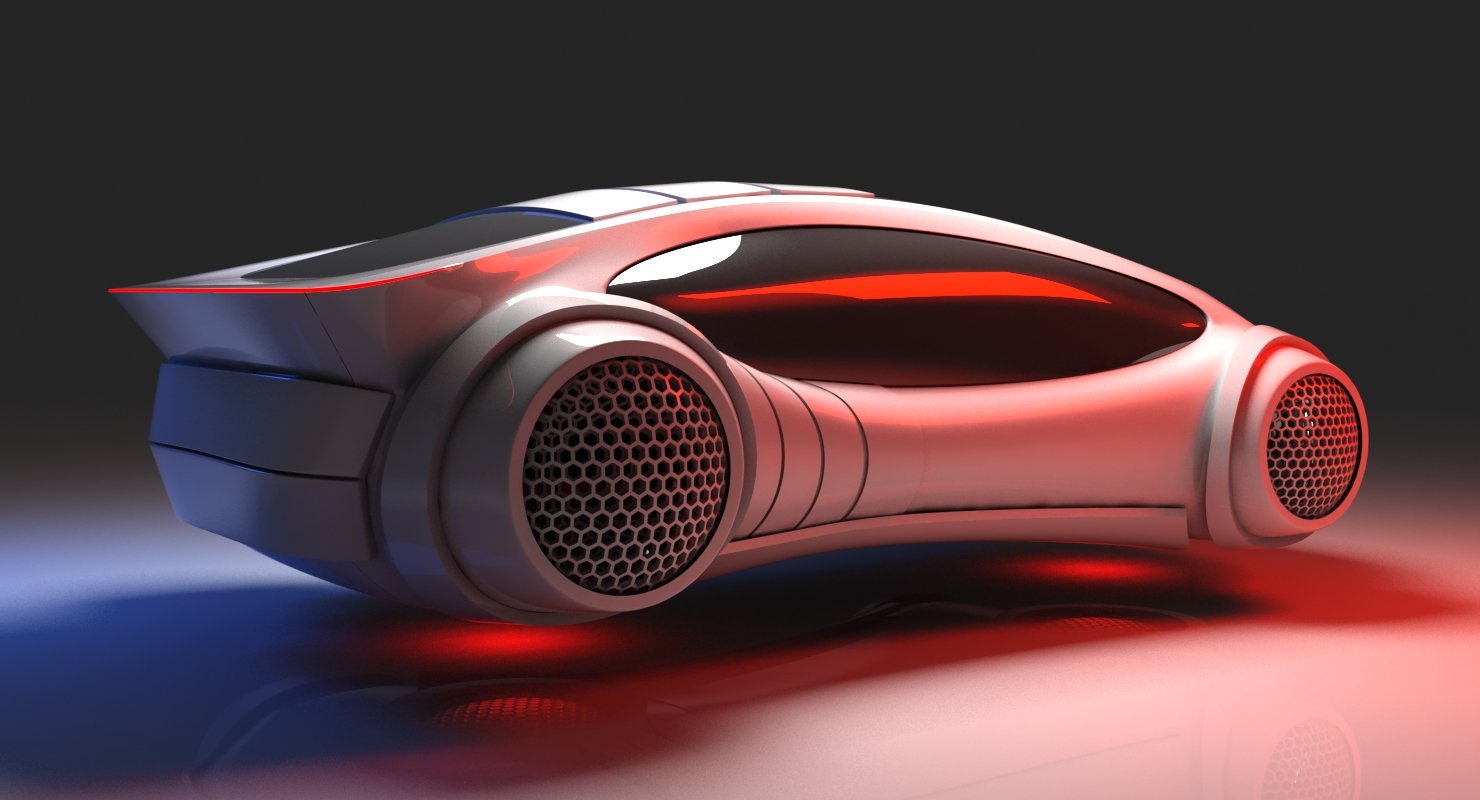  Futuristic  Car  HD 3D  Model  WireCASE