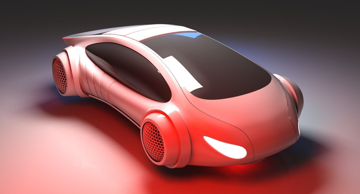  Futuristic  Car  HD 3D  Model  WireCASE