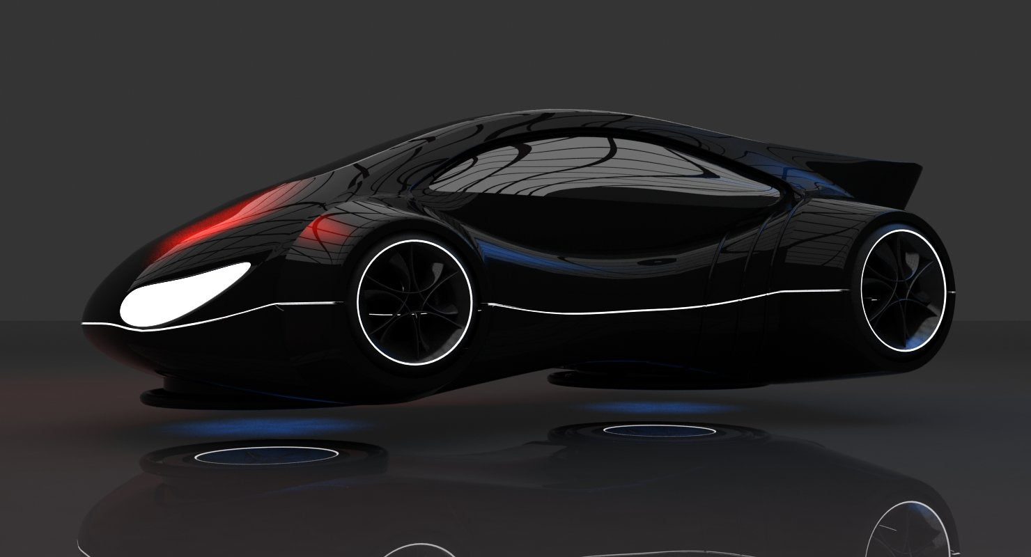  Futuristic  Car  HD 1 3D  Model  WireCASE