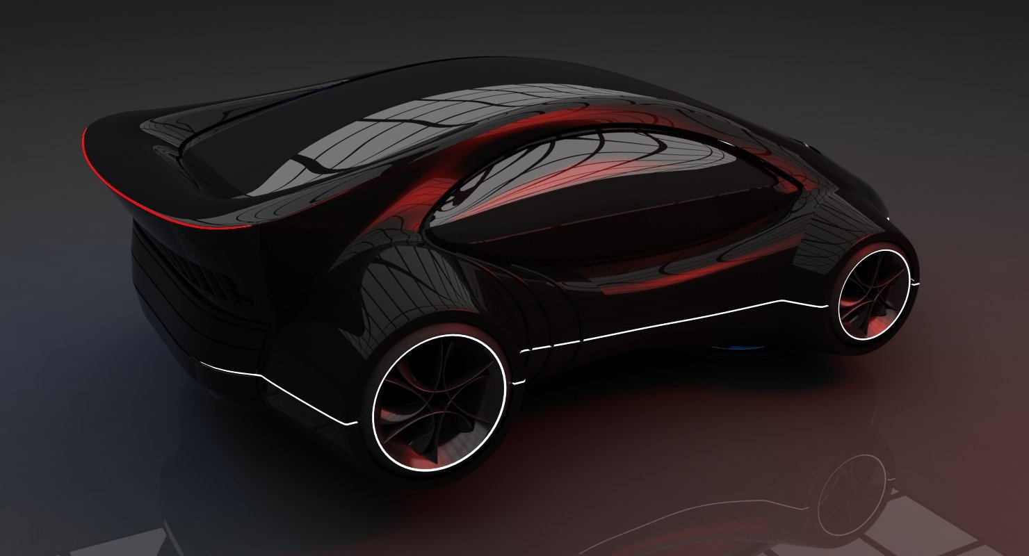 Futuristic Car  HD 1 3D Model  WireCASE