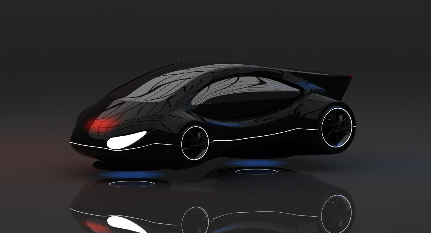  Futuristic  Car  HD 1 3D  Model  WireCASE