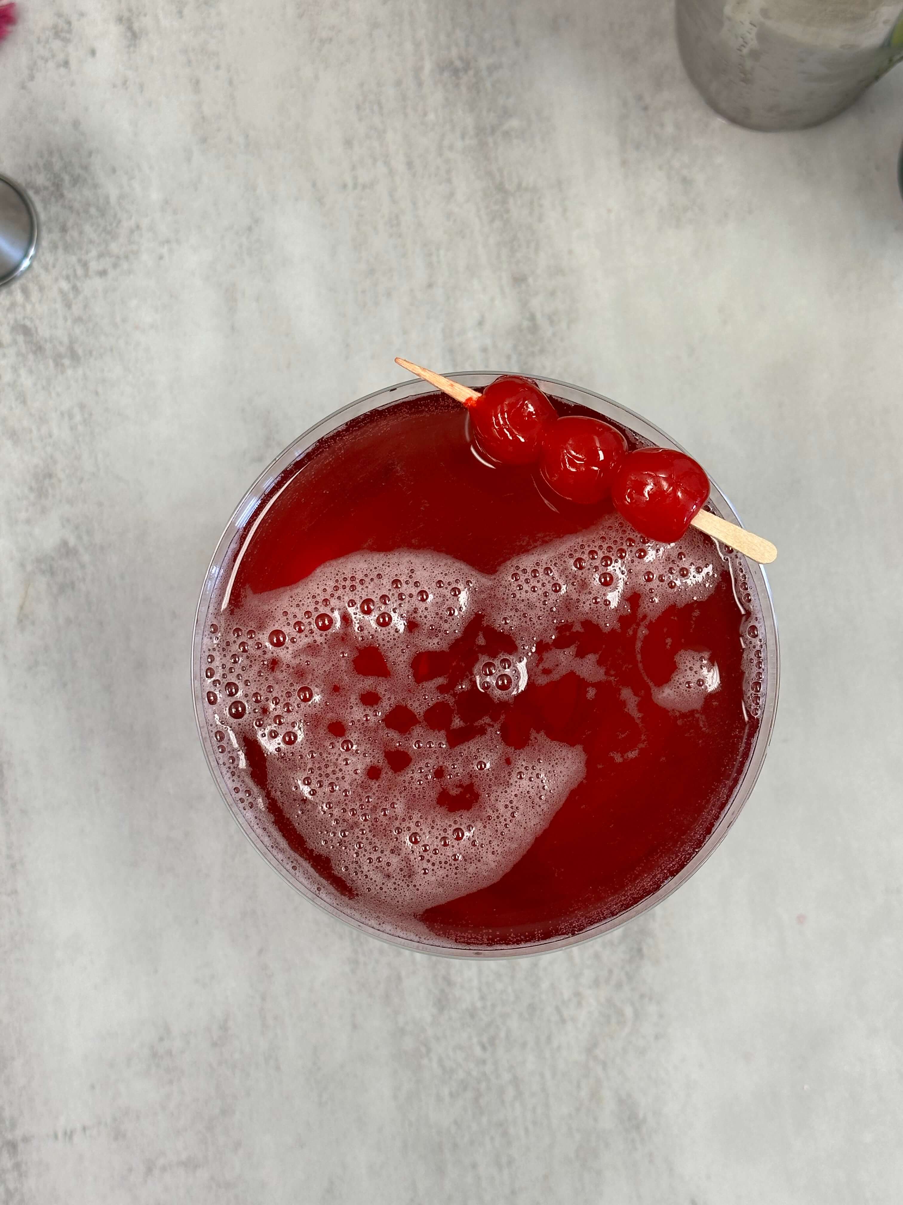 Cranberry Ginger Cocktail with Cherries