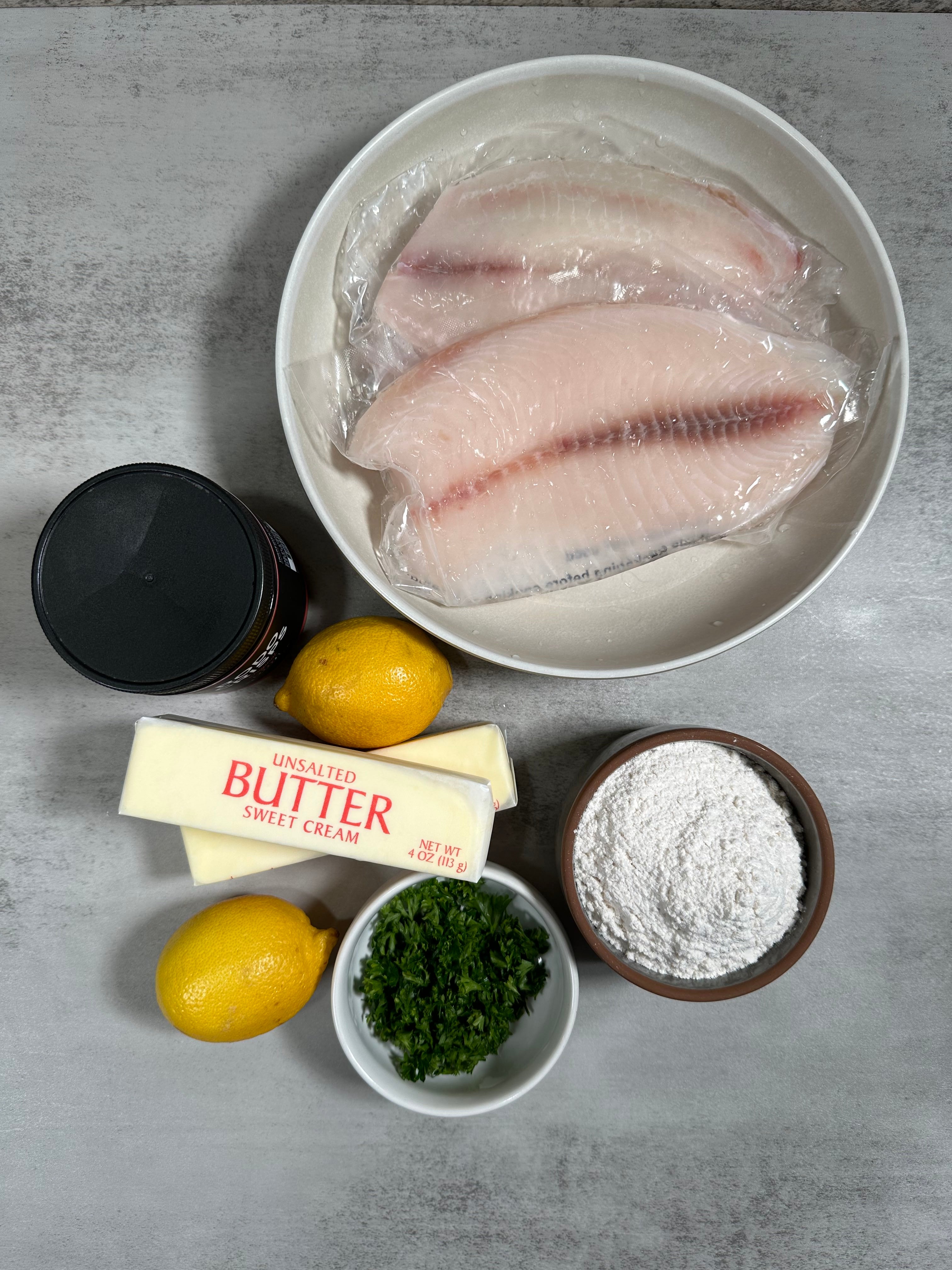 Crispy Fish and Spicy Lemon Butter Ingredients