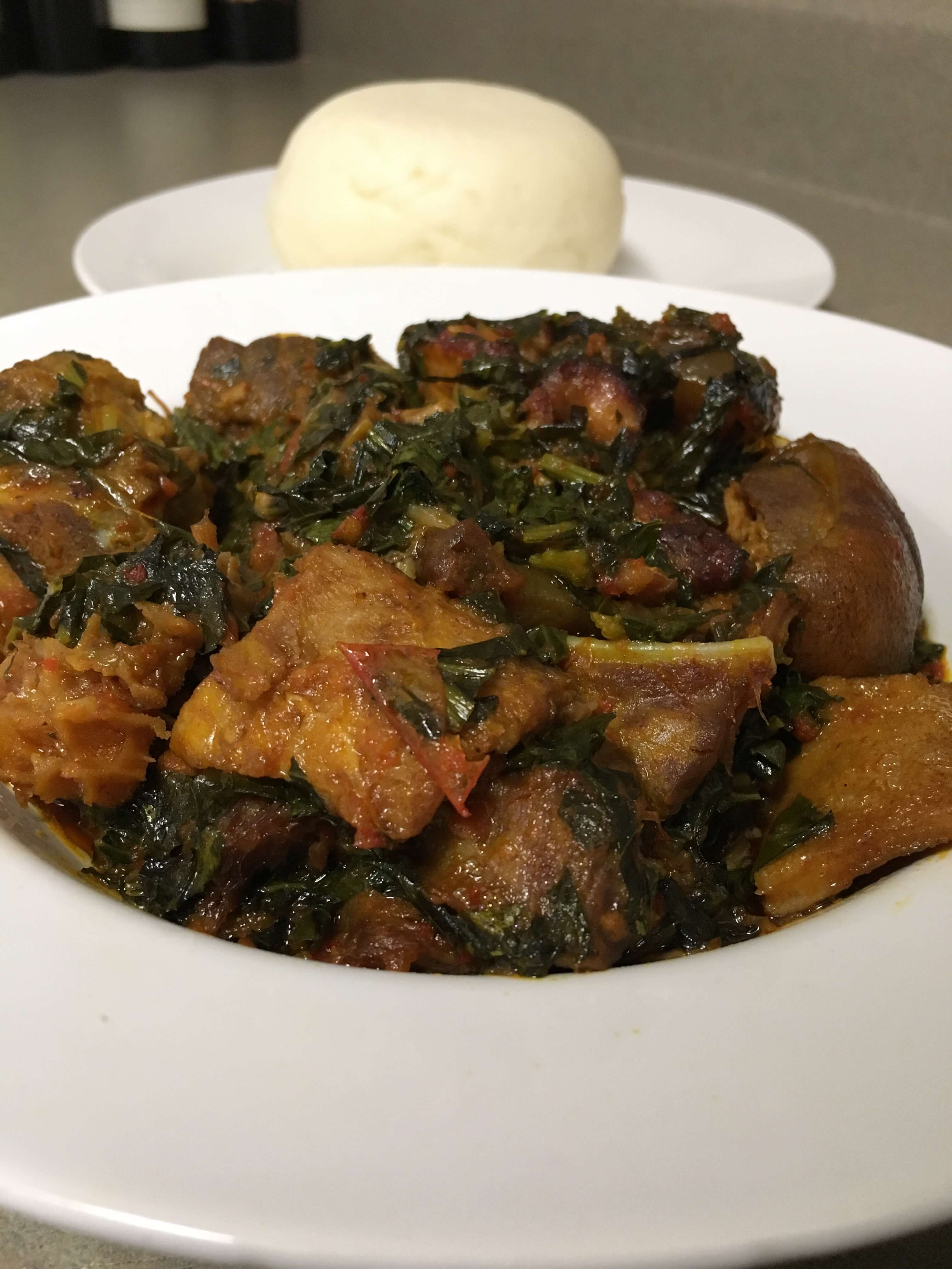 Efo Riro and Pounded Yam