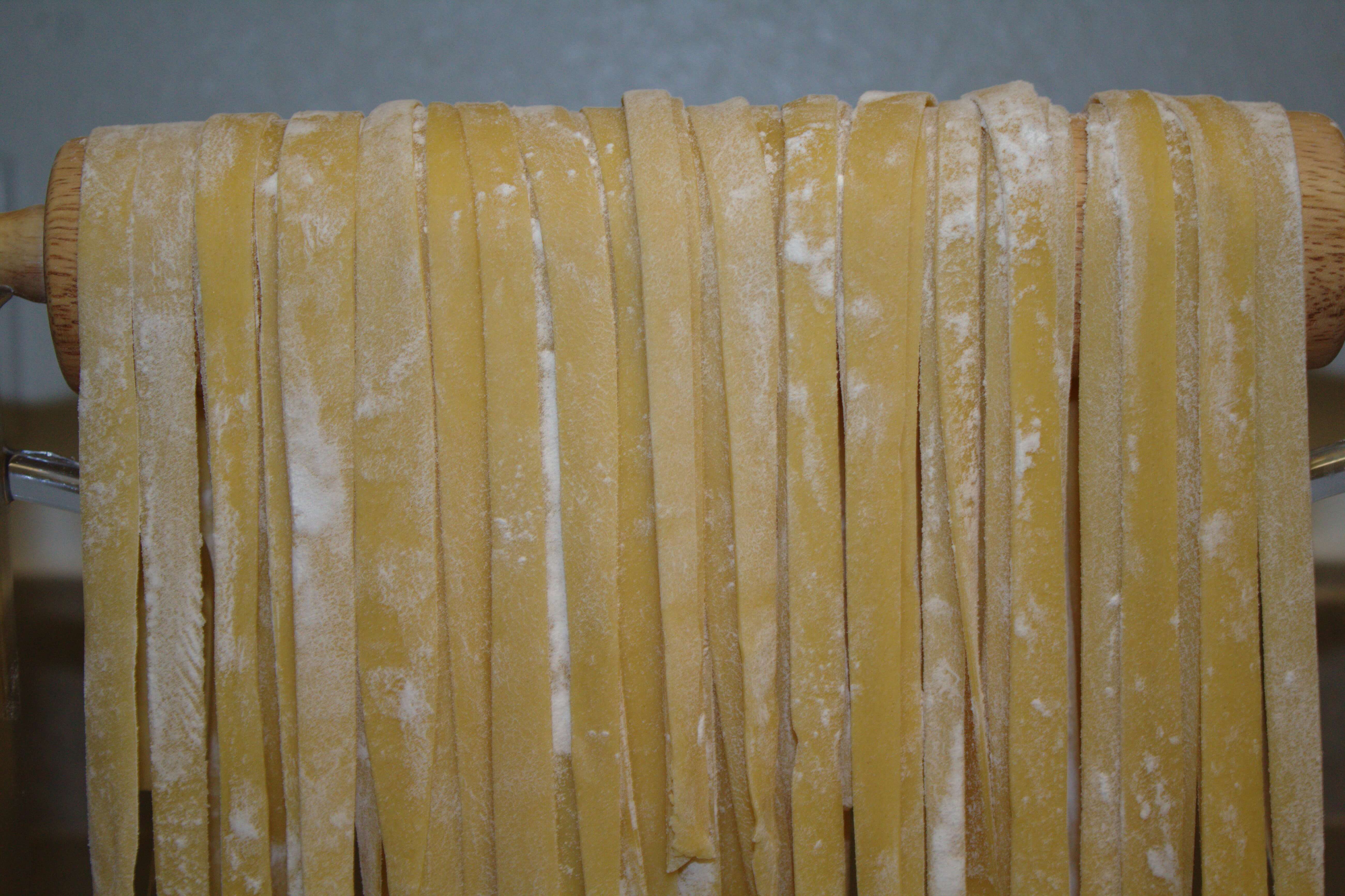 Pasta Strips on Rolling Pin - Adun