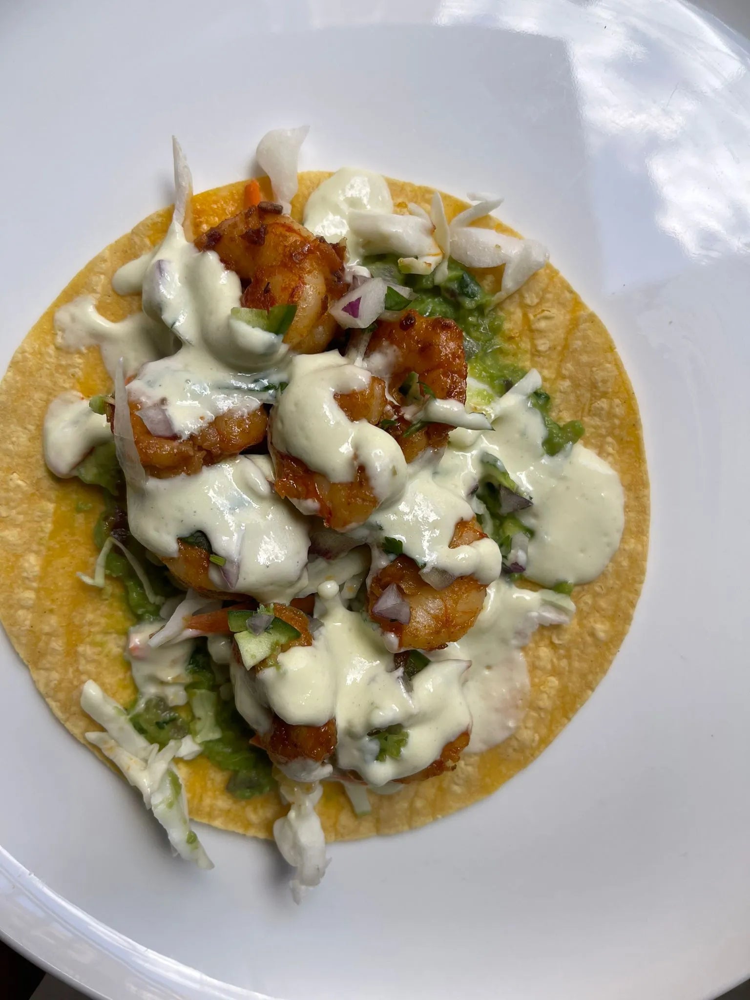 Spicy Shrimp Tacos in a Plate - Adun