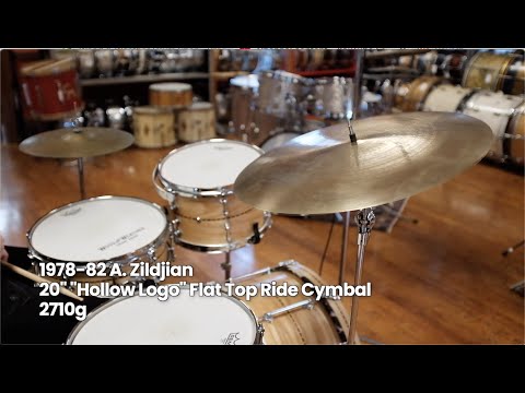 1978-82 A. Zildjian 20" "Hollow Logo" Flat Top Ride Cymbal 2710g Wood Weather Shop