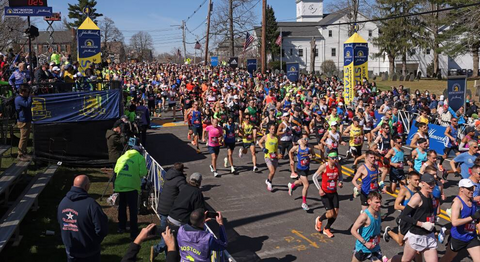 2023 Boston Marathon racing scene