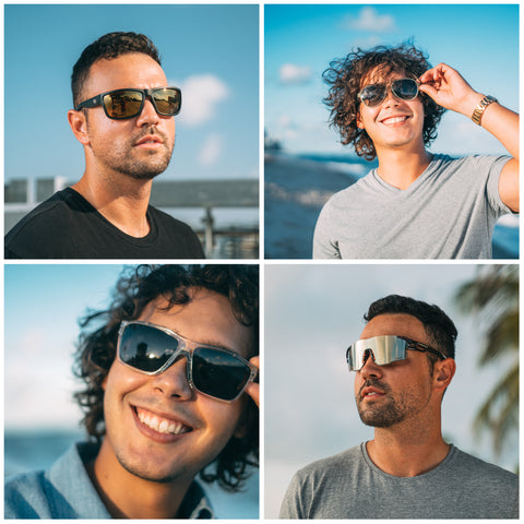 men with oval faces wearing sunglasses