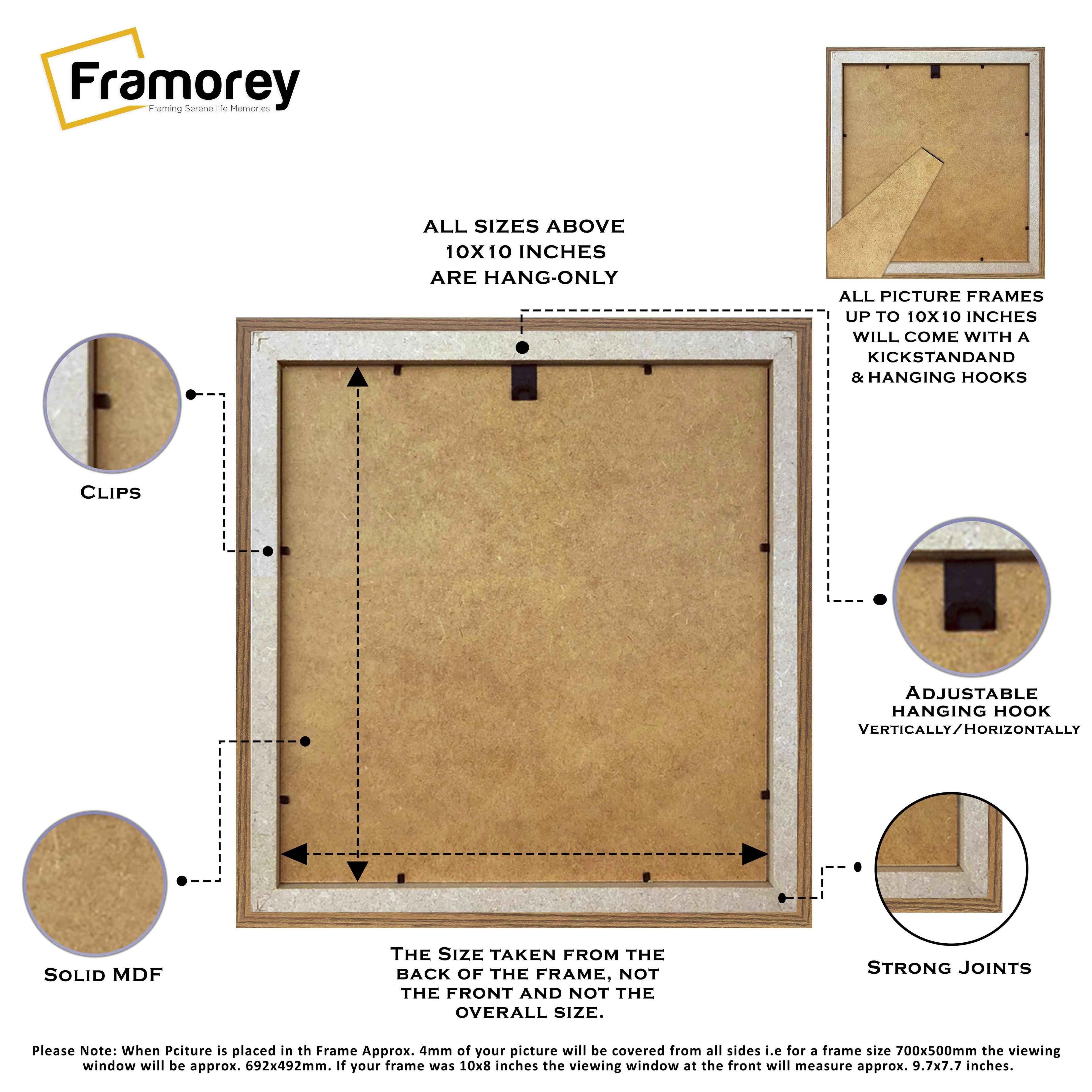Swept Style Square Walnut Picture Frame Wall D?cor Photo Frame With Ivory Mount