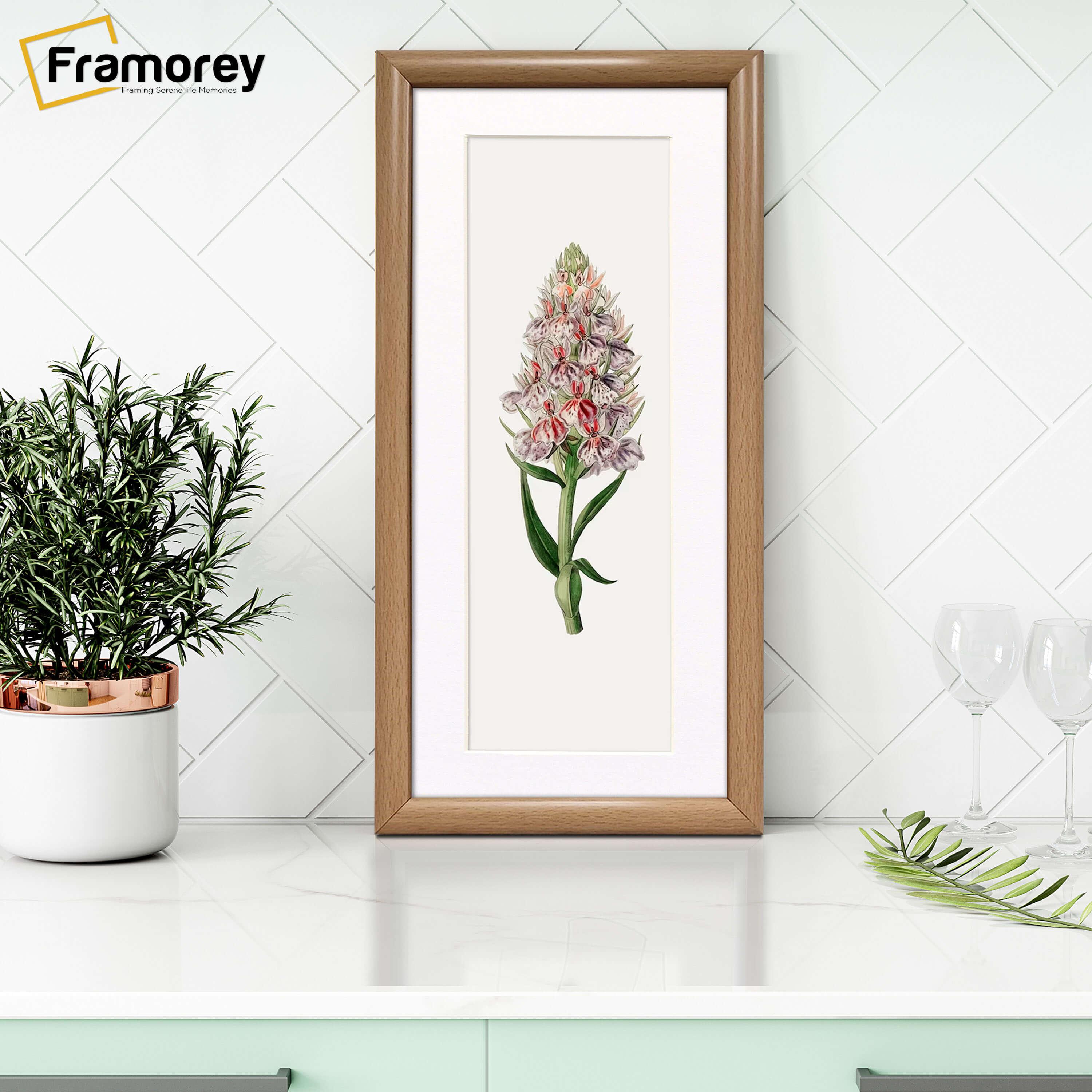 Oak Minimalist Panorama Style Picture Frame Photo Frame With White Mount