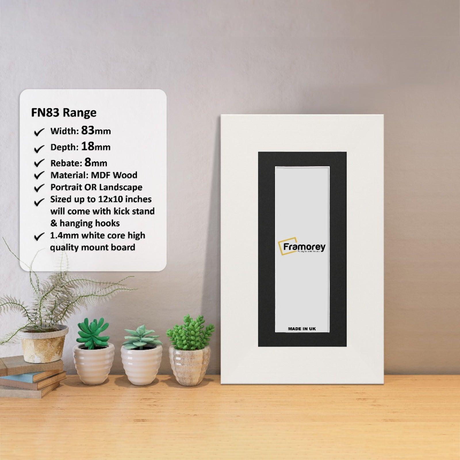  Panoramic White Photo Print Frame with Black Mount