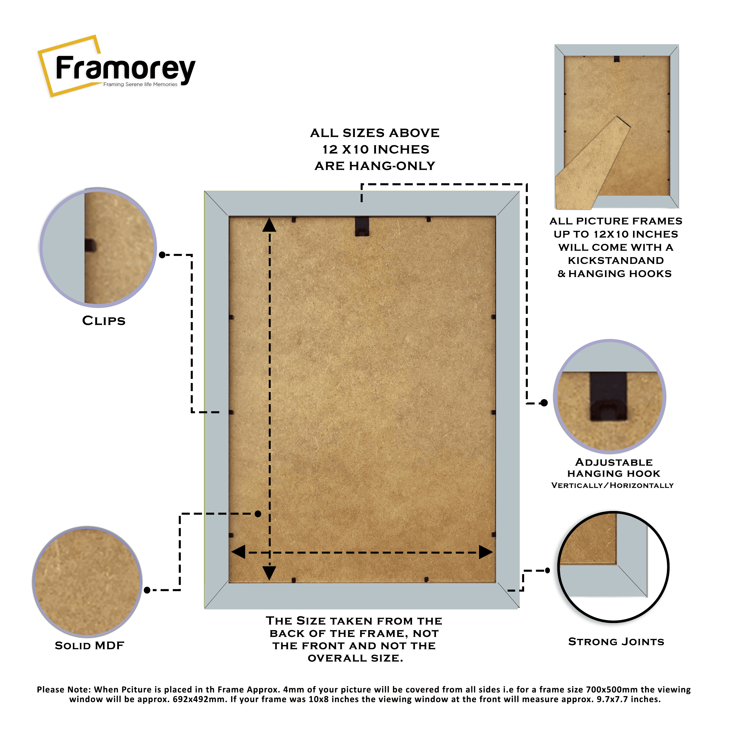 Light Grey Picture Frame with Black Mount